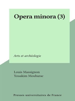 cover image of Opera minora (3)